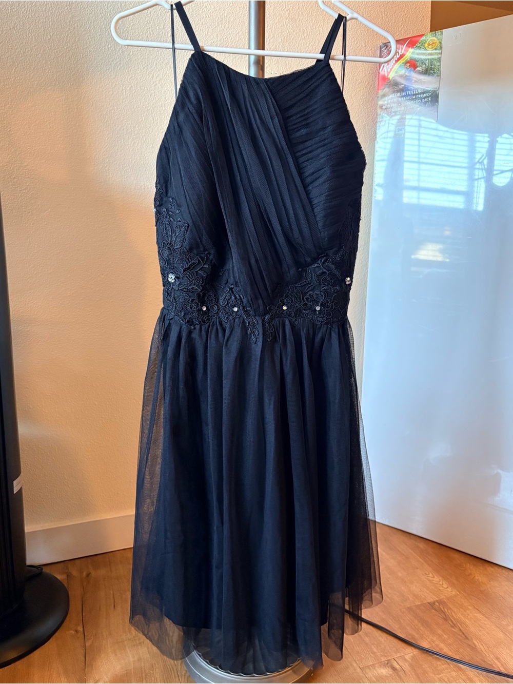 Little Mistress Navy Blue Tulle Halter Cocktail Dress NWOT Size 8